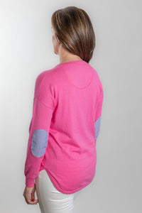 Pink Cotton Cashmere Swing w B/W Stripe Patch