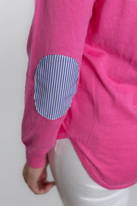 Pink Cotton Cashmere Swing w B/W Stripe Patch