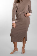 Load image into Gallery viewer, Brown Ribbed Skirt
