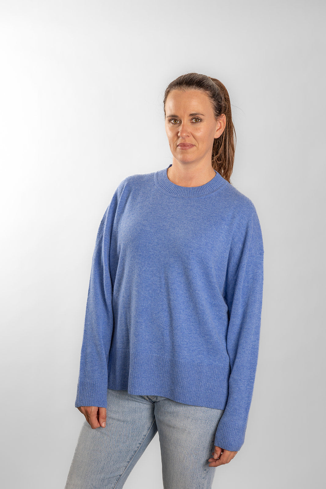 Blue Crew Neck Jumper