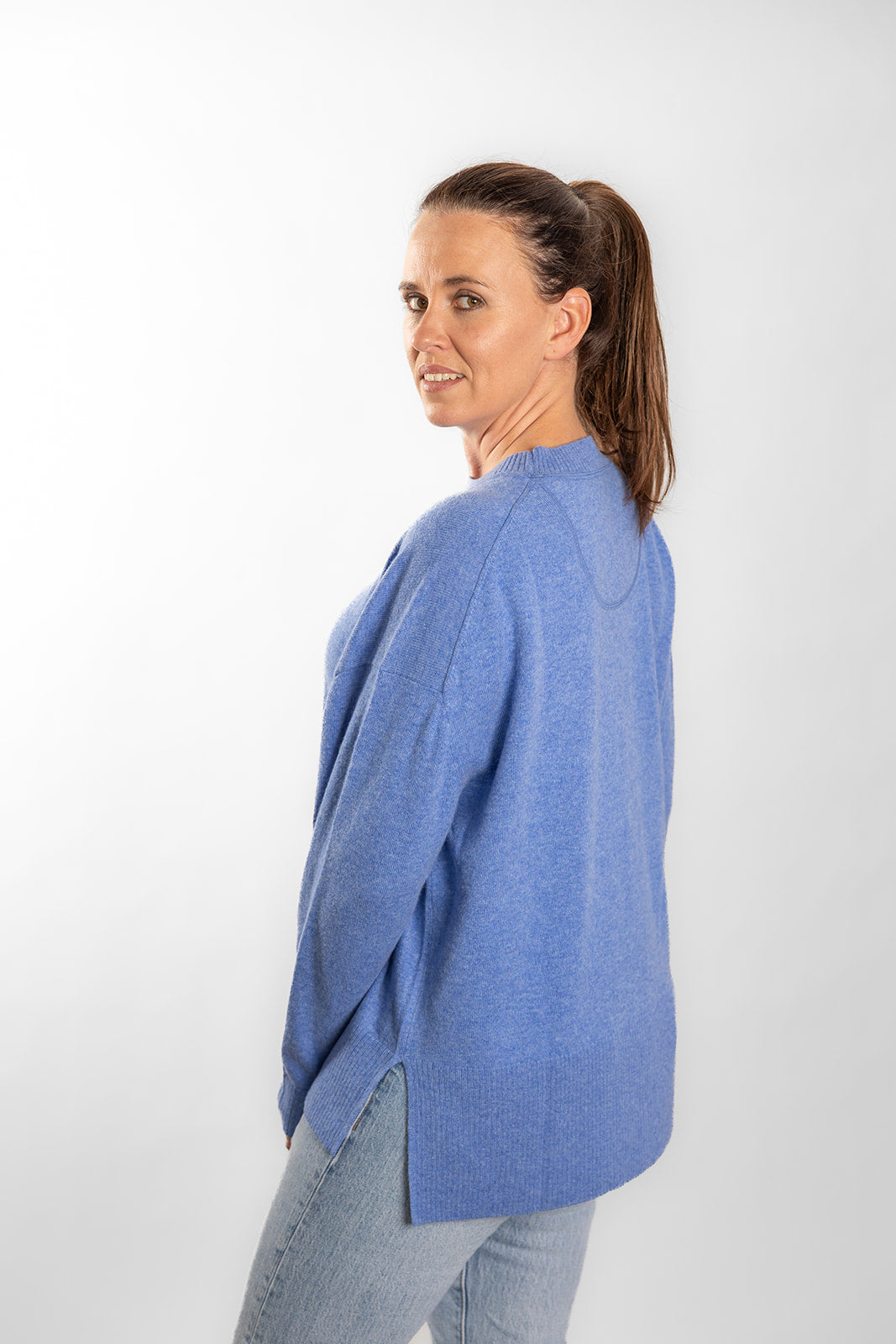 Blue Crew Neck Jumper