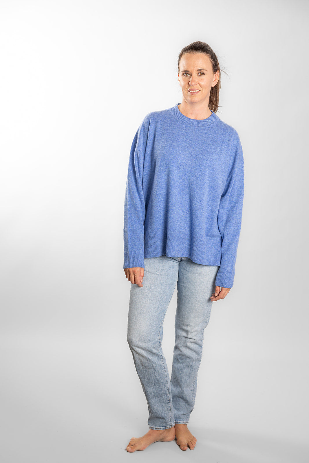 Blue Crew Neck Jumper