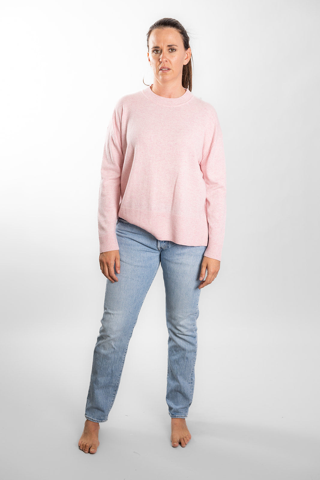 Baby Pink Crew Neck Jumper