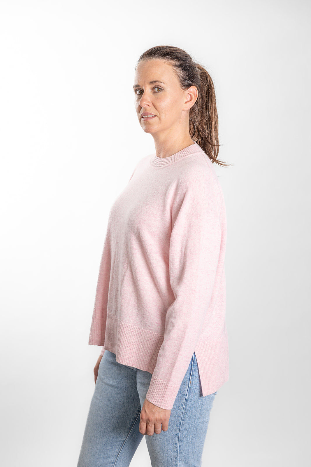 Baby Pink Crew Neck Jumper