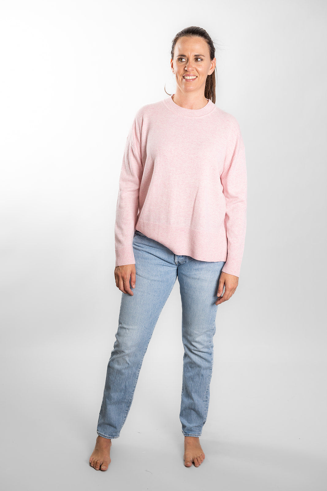 Baby Pink Crew Neck Jumper