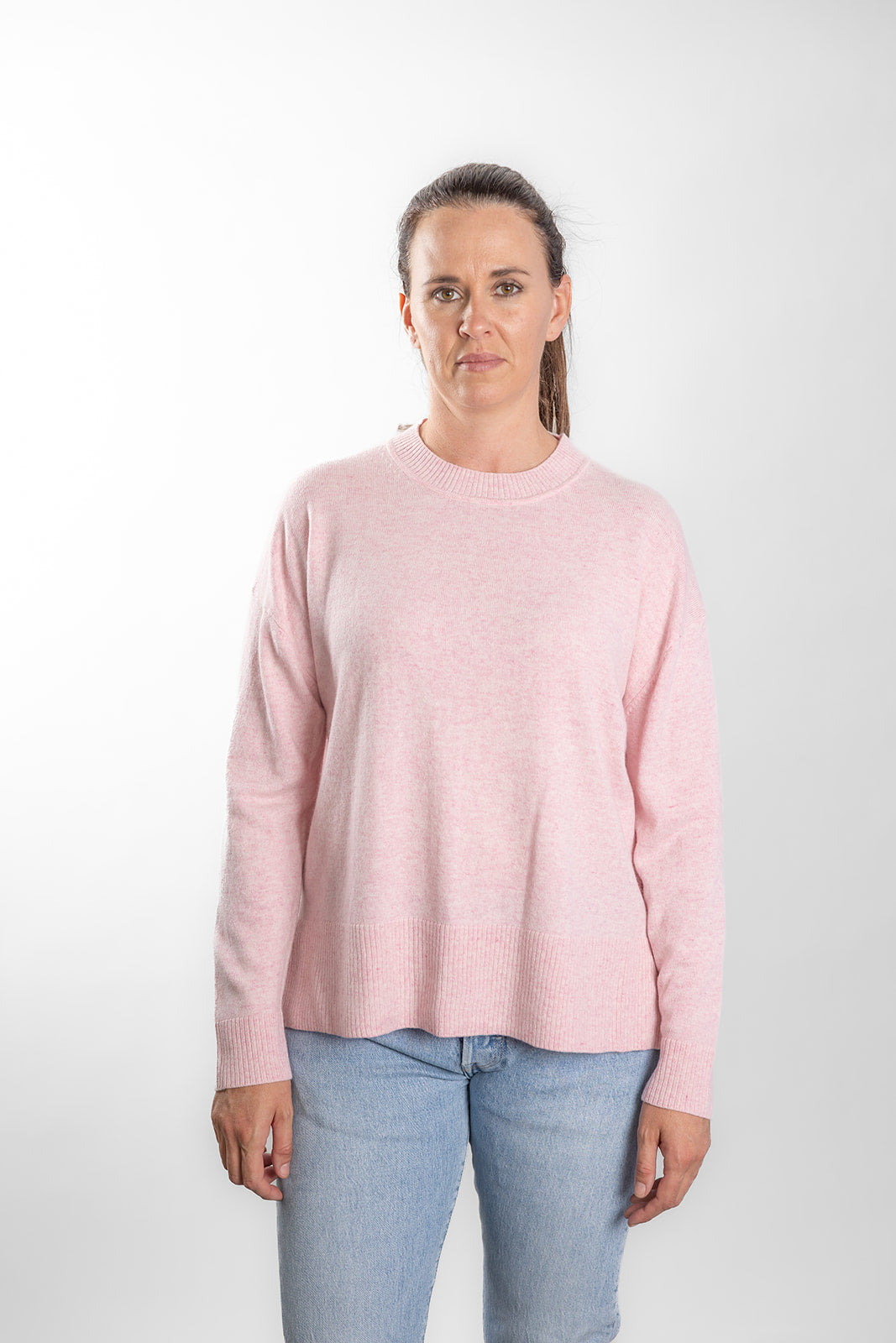 Baby Pink Crew Neck Jumper