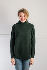 Load image into Gallery viewer, Forest Green Funnel Neck Jumper
