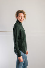 Load image into Gallery viewer, Forest Green Funnel Neck Jumper
